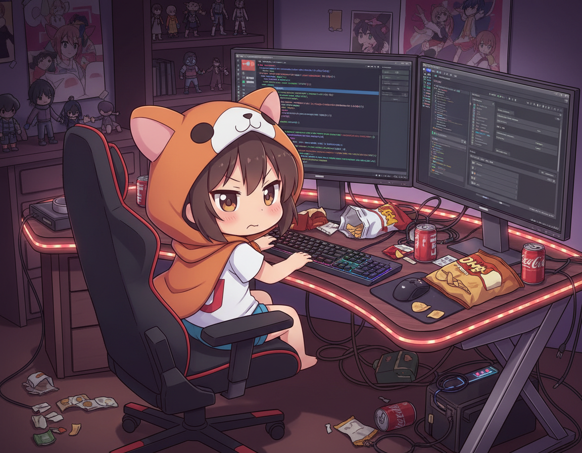 고정 사이즈 우마루 봉고캣을 보며 아쉬워하는 우마루