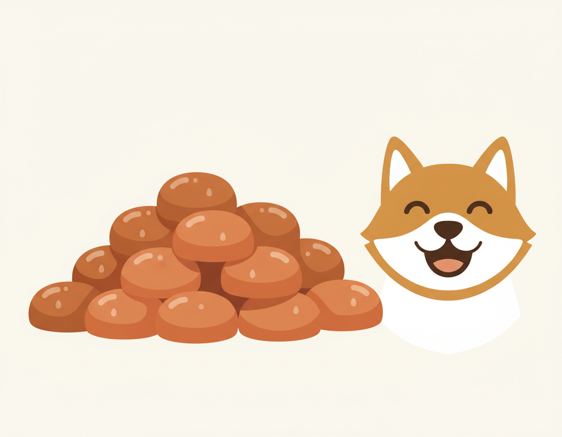 부드럽고 촉촉한 질감의 강아지 소프트 사료 일러스트