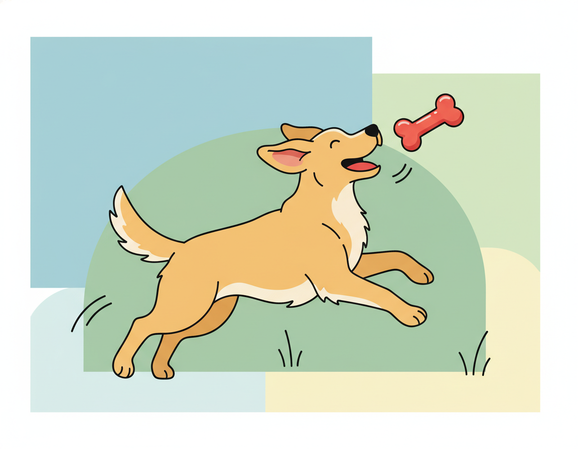 장난감을 가지고 즐겁게 노는 강아지 모습