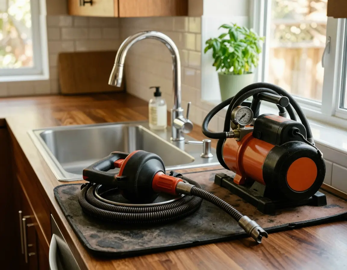 플렉스 샤프트와 석션기 등 전문 하수구 소통 장비