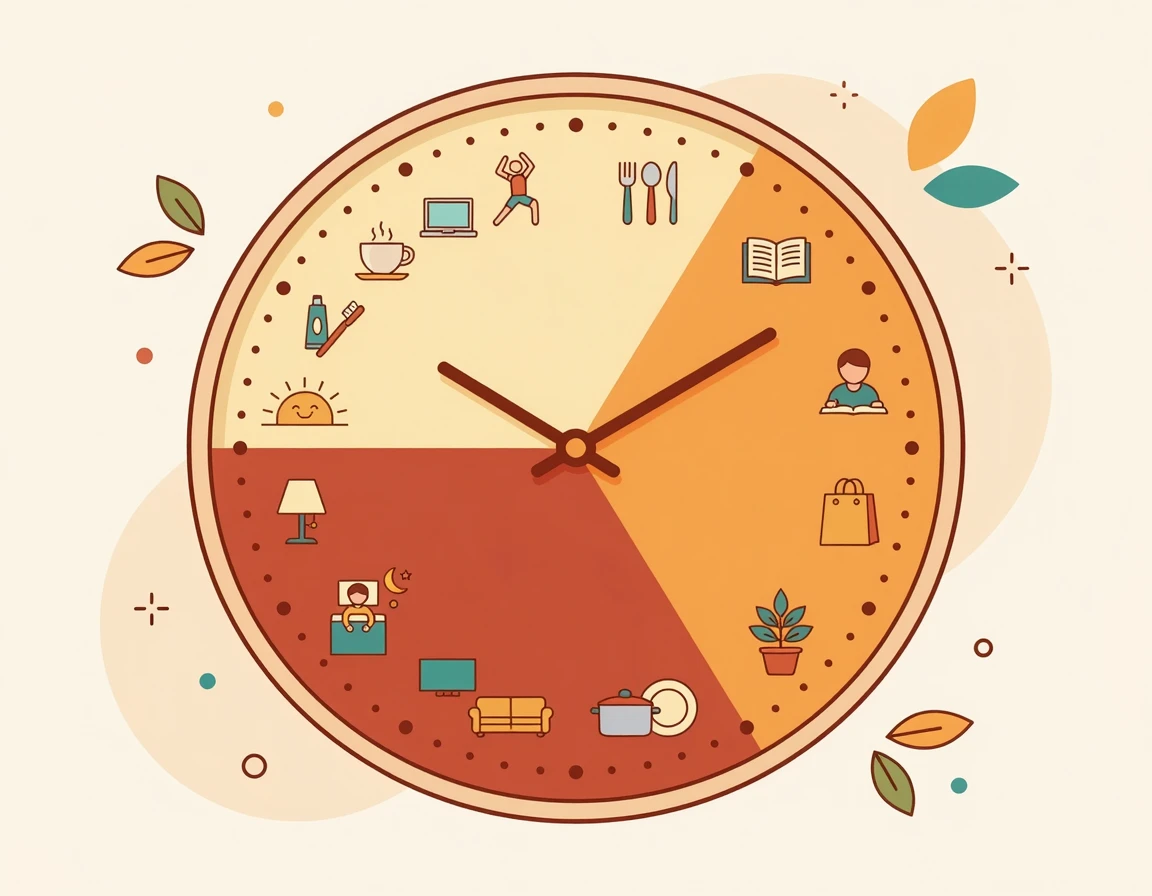 아침 점심 저녁 영양제 섭취 시간표 일러스트