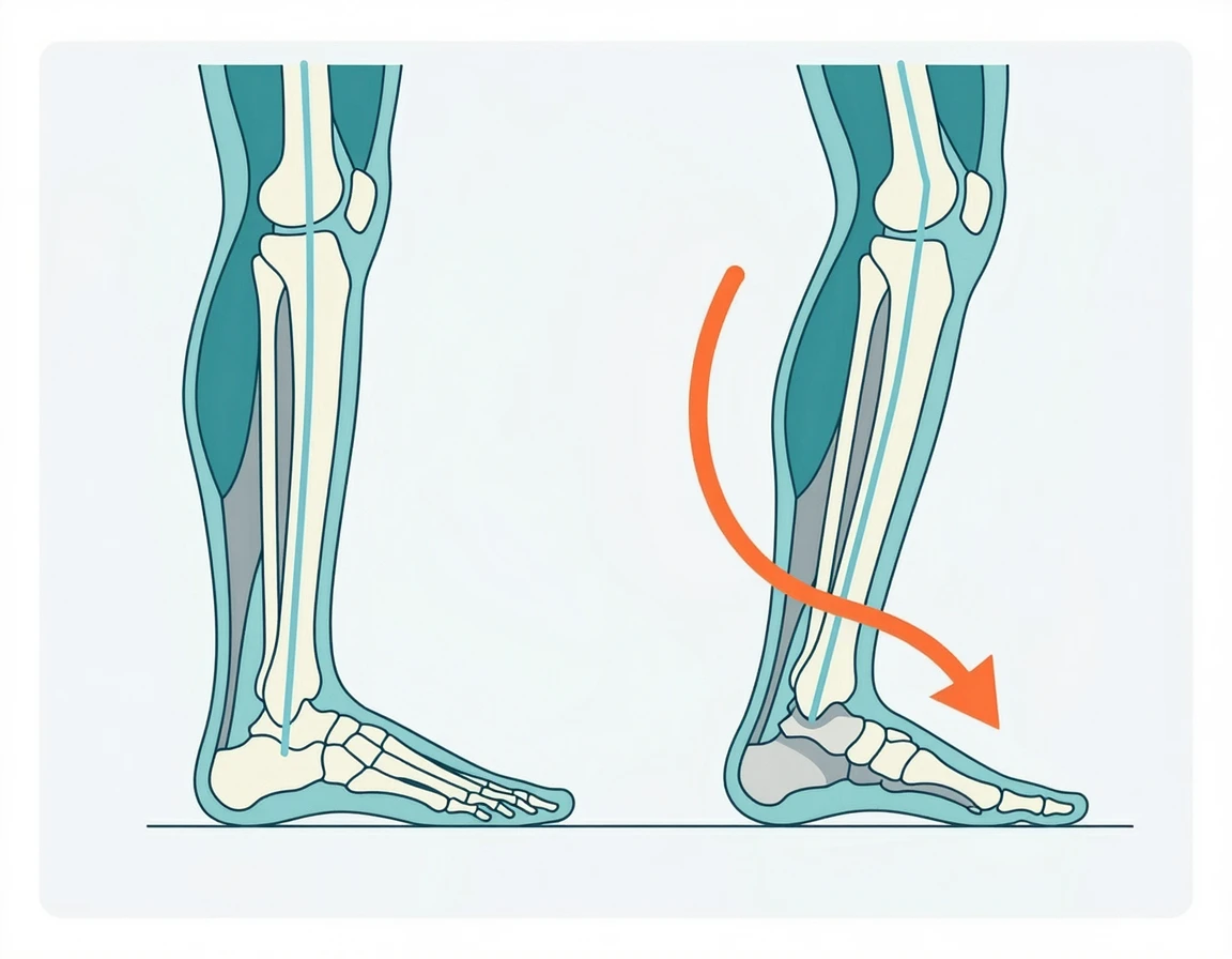 발목이 안쪽으로 무너지는 과회내 현상 일러스트