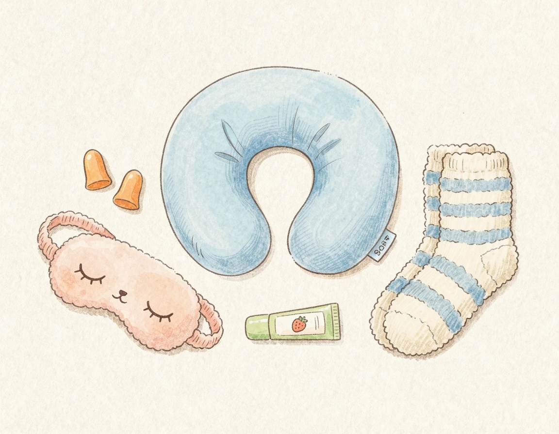 장거리 비행을 위한 수면 안대, 목베개 등 필수 준비물