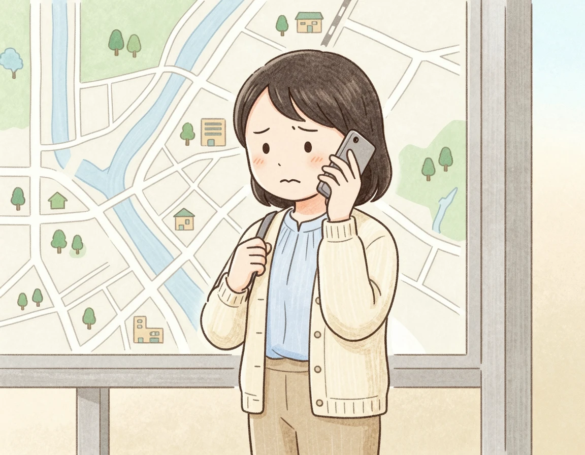 스마트폰으로 보험사 긴급 지원 센터에 전화하는 여행객