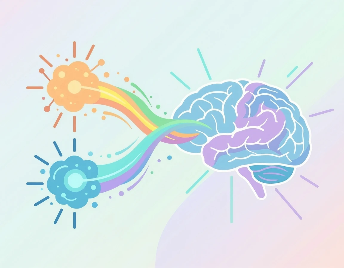 두 성분의 시너지 효과로 건강해지는 뇌 일러스트