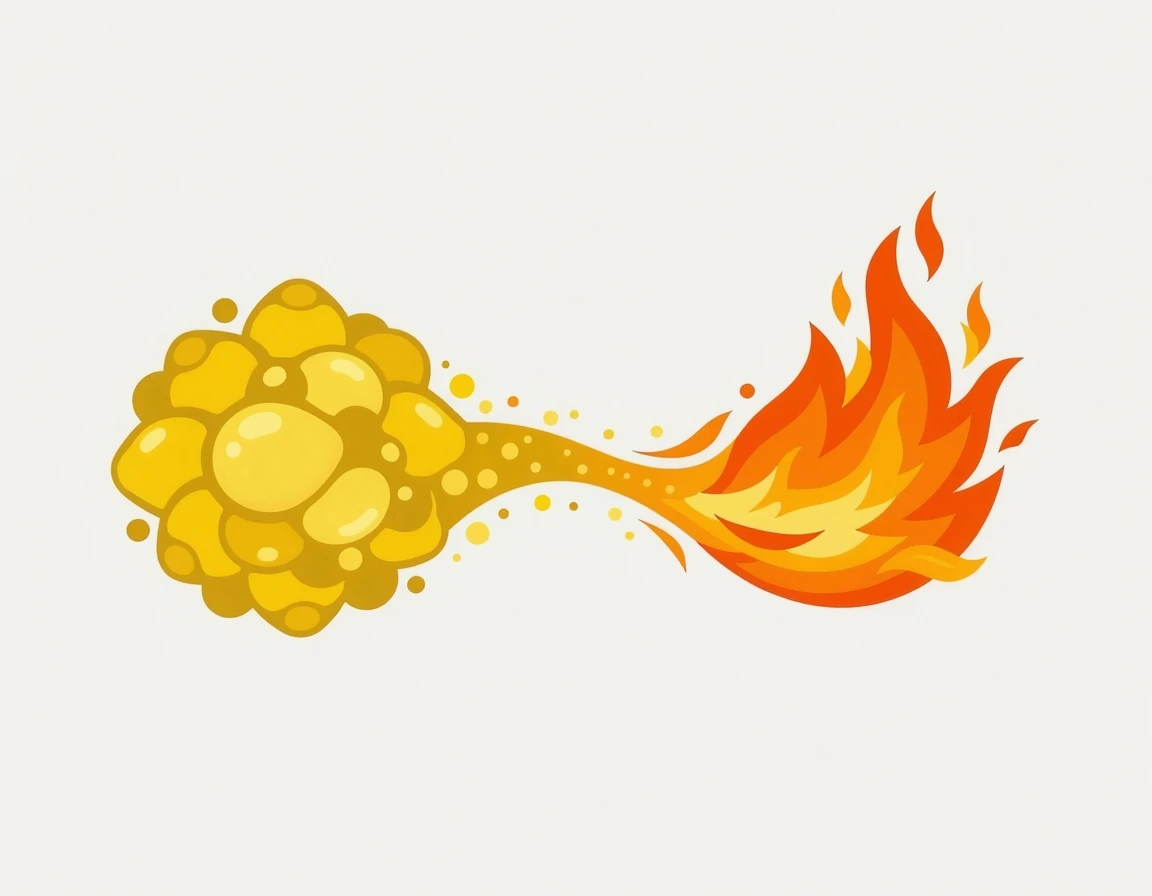 체지방이 에너지로 연소되는 과정을 표현한 일러스트