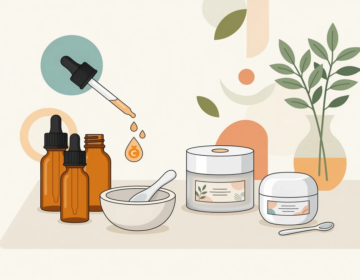 비타민 성분과 미백 아이크림 일러스트