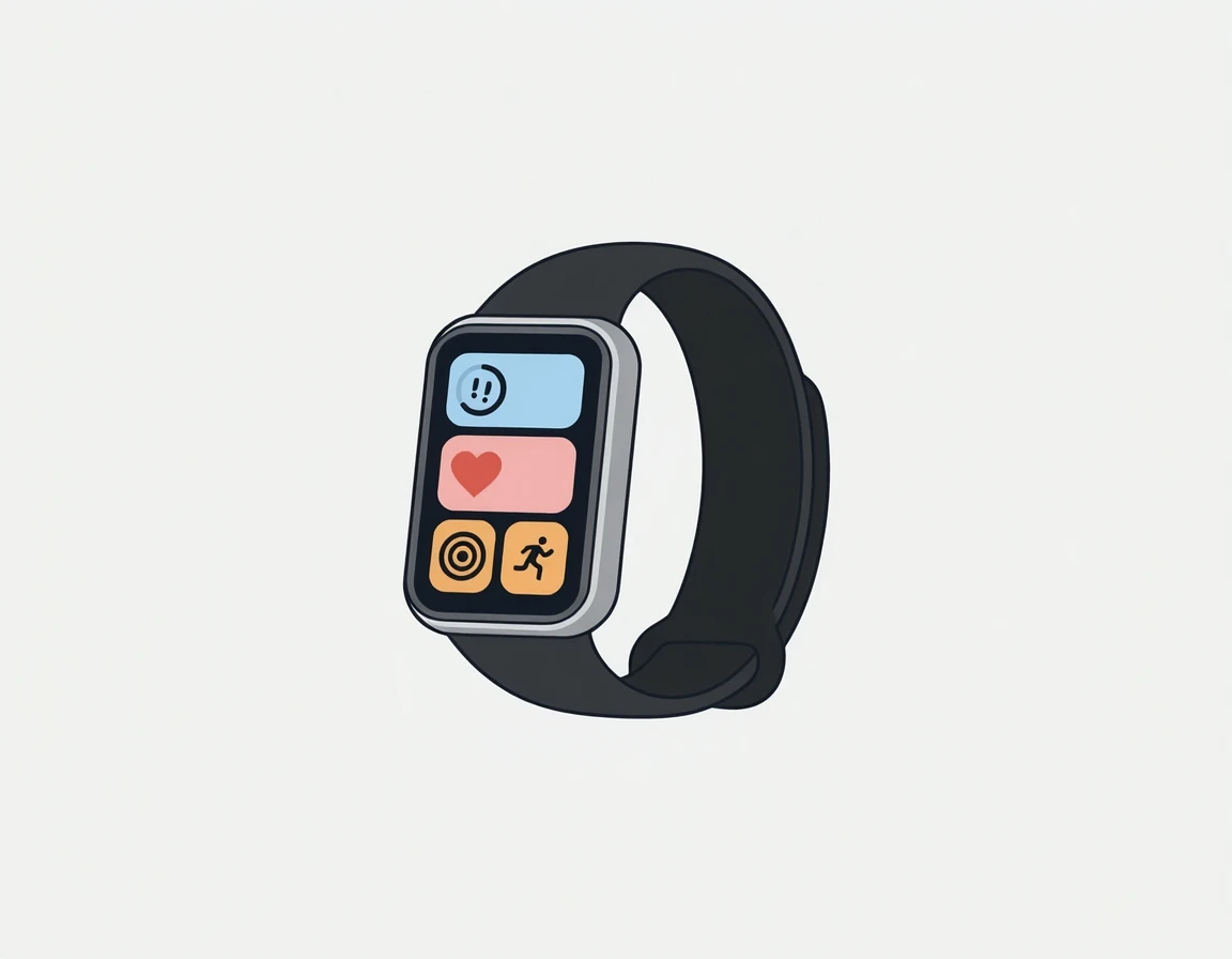 러닝과 수영 아이콘이 띄워진 가벼운 스마트 피트니스 밴드